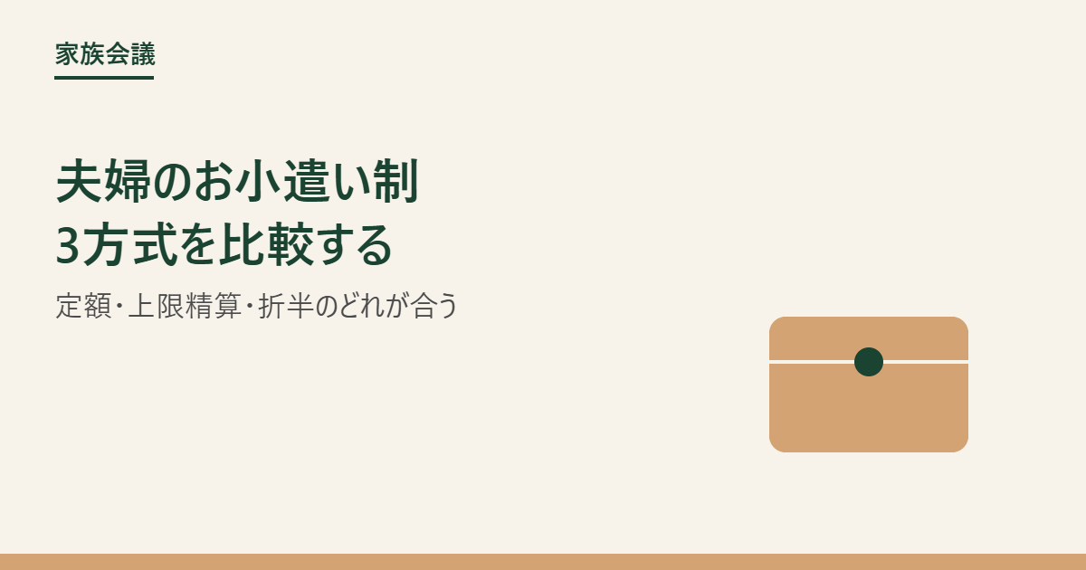 夫婦のお小遣い制3方式を比較する記事のアイキャッチ画像
