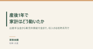 産後1年の家計の動きを扱う記事のアイキャッチ画像